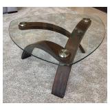 LR - Allure Pie-Shaped Glass Top Cocktail Table