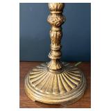 DR - Pair of Vintage Gold-Tone Carved-Column Table Lamps