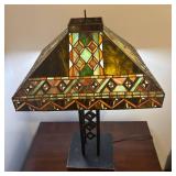 LL - Arts & Crafts Tiffany-Style Stained Glass Lamp