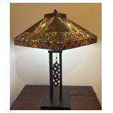 LL - Arts & Crafts Tiffany-Style Stained Glass Lamp