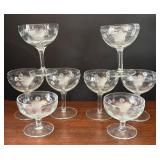 DR - Vintage Mid-Century Wheel-Cut Stemware - Two Sizes, Tallest 5 in