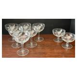 DR - Vintage Mid-Century Wheel-Cut Stemware - Two Sizes, Tallest 5 in