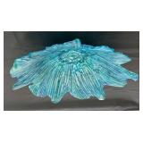 LL - Art Glass Style Bowl - Shimmering Blue-Green Glass