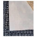 LL - Two Black/White Floral Rugs