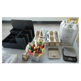 Group of knives, take out containers, scales, organizer Group of knives, take out containers, scales, organizer