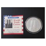 September 11, 2001 World Trade Center Commemorative Coin - 1 Troy Oz of fine silver
