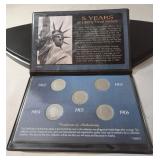 2-Separate Collectors Cases Featuring  5 Years of Liberty Head Nickels  (1902-1906)