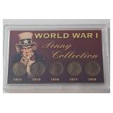 World War I Penny Collection - Wheat Pennies from 1914-1918
