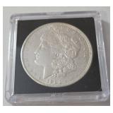 1921 Morgan Silver Dollar - Airtite-In Black Slab-Brillant Luster