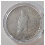 1922 Silver Peace Dollar in Airtite - High Relief - Very Collectible - AU