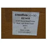 9.75" Round Wooden Footed Bowl