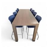Pub Height Conference Table with 8 Pub Stools