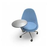 2 Blue Keilhauer Reversable ArmTablet Chairs