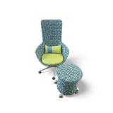 Keilhauer Juxta High Back Swivel Lounge Chair w/ Stool