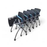 Blue Tablet Arm Nesting Chairs
