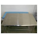 Stainless Steel Work Table with Lower Shelf on Locking Casters