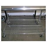 Stainless Steel Work Table with Lower Shelf on Locking Casters