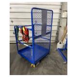 T & S Equipment Company - Material Handling Lift Truck Safety Cage Forklift Lift Basket Work Platform with Harness & Safety Tether