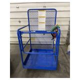 T & S Equipment Company - Material Handling Lift Truck Safety Cage Forklift Lift Basket Work Platform with Harness & Safety Tether