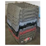 (10) Heavy-Duty Plastic Closeable Bins