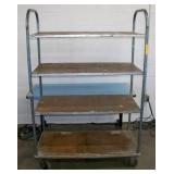 4-Shelf Metal Warehouse Mobile Rack / Cart
