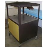 Rolling / Mobile Metal Cart with Storage Cabinet and Built-in Power Cable