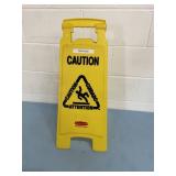 Rubbermaid Commercial Durable Safety Yellow Plastic Wet Floor Sign - Caution / Warning in English & Spanish