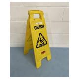 Rubbermaid Commercial Durable Safety Yellow Plastic Wet Floor Sign - Caution / Warning in English & Spanish
