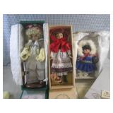 (D-2) 3 Porcelain Dolls with Boxes...