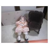 (EW2) 3 Porcelain Dolls with Chairs...