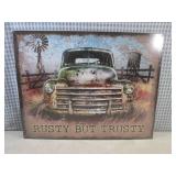 (FS) Rusty But Trusty Tin Sign 16" ...