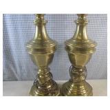 (BS) 2 Brass Lamps - 28" Tall...
