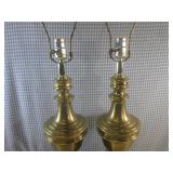 (BS) 2 Brass Lamps - 28" Tall...