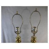 (BS) 2 Brass Lamps - 28" Tall...