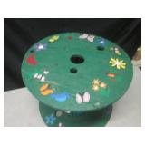 (EW6) Painted Wood Cable Spool Deco...