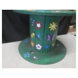 (EW6) Painted Wood Cable Spool Deco...