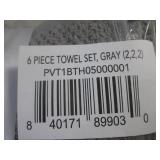 (BS) New 6pc Towel Set in Gray...