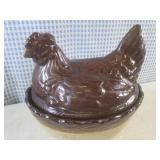 (CNTR) Vintage Glazed Hen On Nest /...