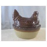 (CNTR) Vintage Glazed Hen On Nest /...