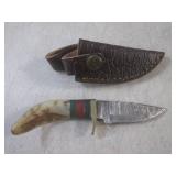 (FS) 6" Damascus Blade Knife with L...