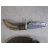 (FS) 6" Damascus Blade Knife with L...