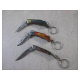 (FS) 3 Damascus Blade Keychain Fold...