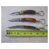 (FS) 3 Damascus Blade Keychain Fold...