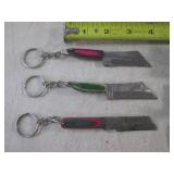 (FS) 3 Damascus Blade Keychain Kniv...