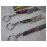 (FS) 3 Damascus Blade Keychain Kniv...