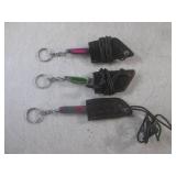 (FS) 3 Damascus Blade Keychain Kniv...