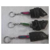 (FS) 3 Damascus Blade Keychain Kniv...