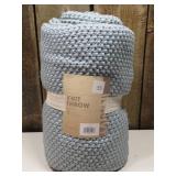 Ink+Ivy 50"x60" Bree Knit Throw Blanket Light Blue