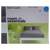 Full/Queen Satin Quilt Dark Gray - Room Essentials