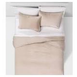 King Cotton Velvet Duvet Cover and Sham Set Birch - Threshold